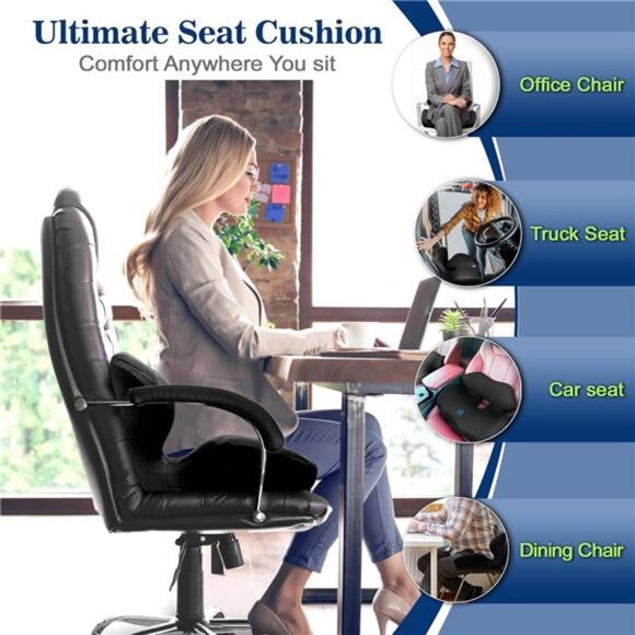 Memory Foam Seat Cushion Ergonomic Tailbone Coccyx Pain Relief Office Car Chair - Picture 5 of 7